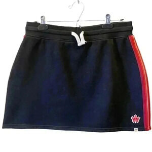 HBC Mini  Skirt Fleece Team Canada Olympic Apparel Black Red Side Stripes Medium